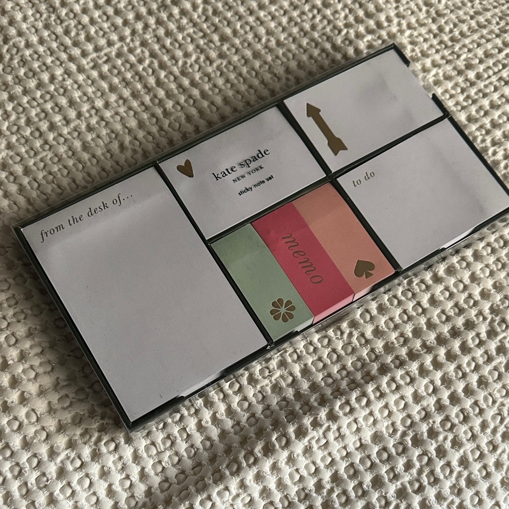 Kate Spade Gold and Pink Sticky Note Set